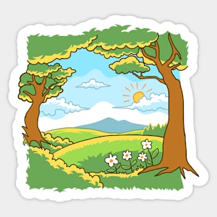 Spring Landscape Hand drawn Sticker